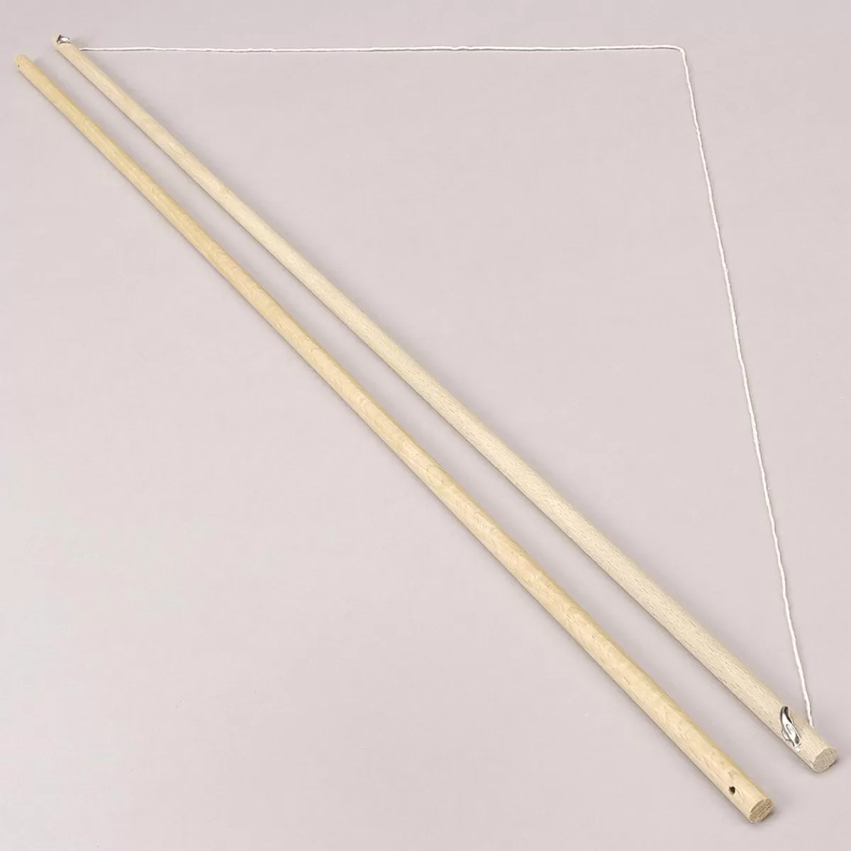 DecoWoerner Wooden Fabric Banner Hanging Rod Set With Cord, 2 Pcs 79 Cm