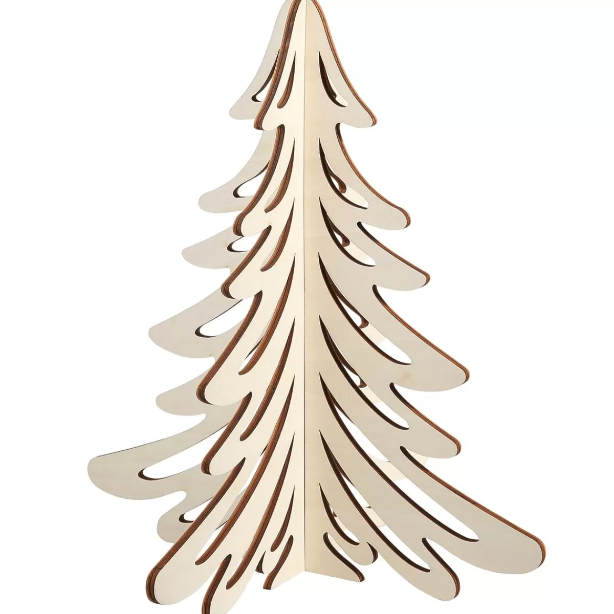 DecoWoerner Wooden Fir Tree, 60 Cm High