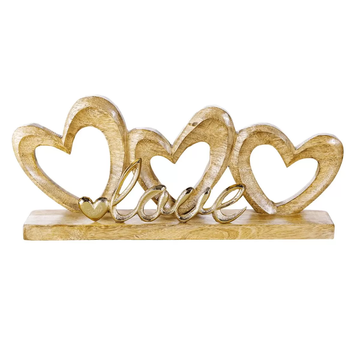 DecoWoerner Wooden Heart Stand With Love Letters 35 X 5 X 16 Cm