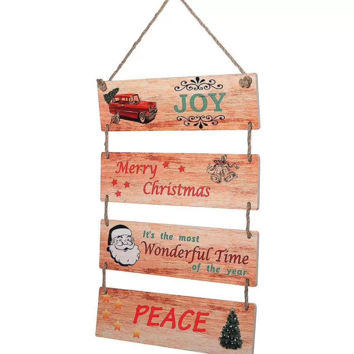 DecoWoerner Wooden Sign Hanger "X-Mas", Length 79 Cm