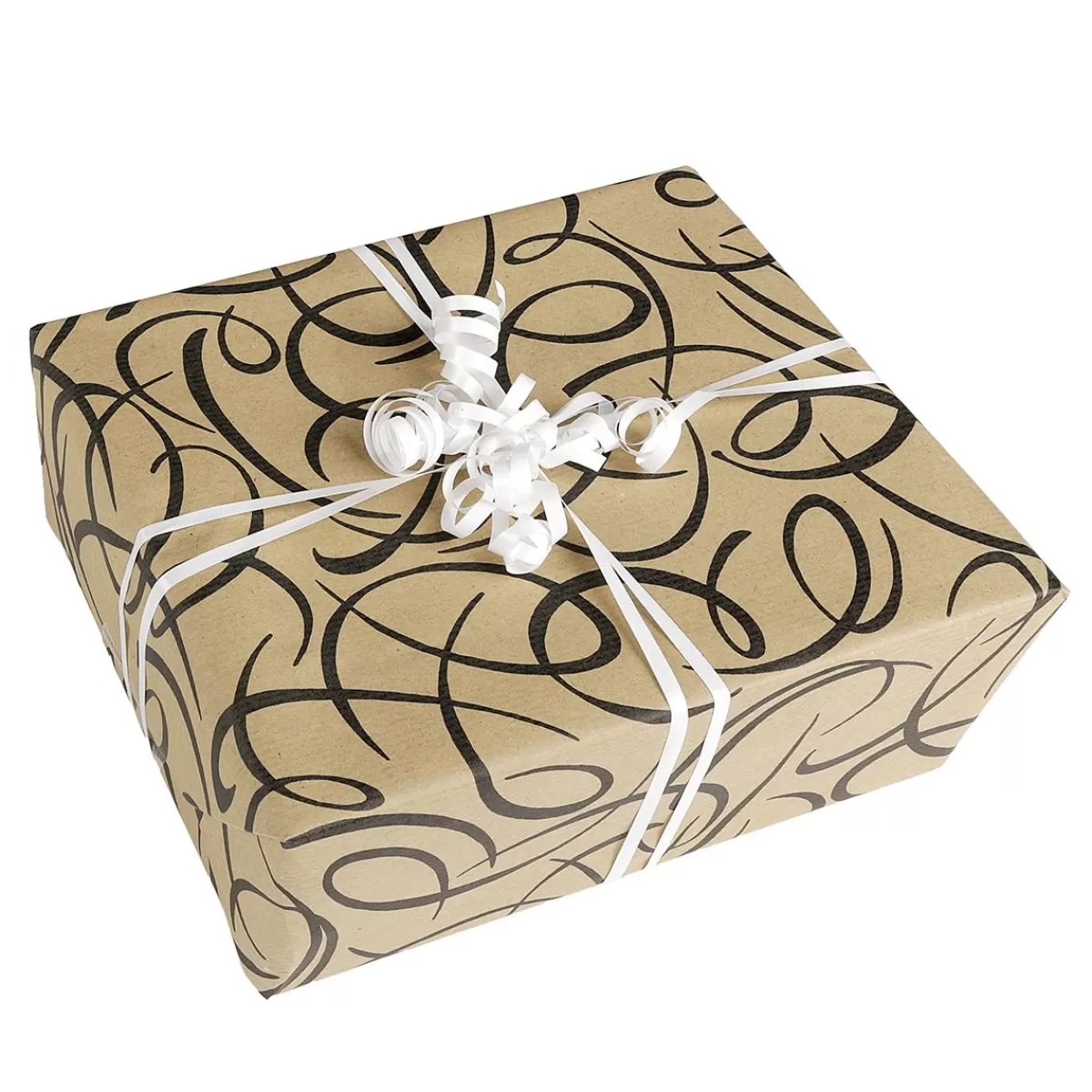 DecoWoerner Wrapping Paper Kringel Brown / Black, 70cm Wide, 40 M Roll