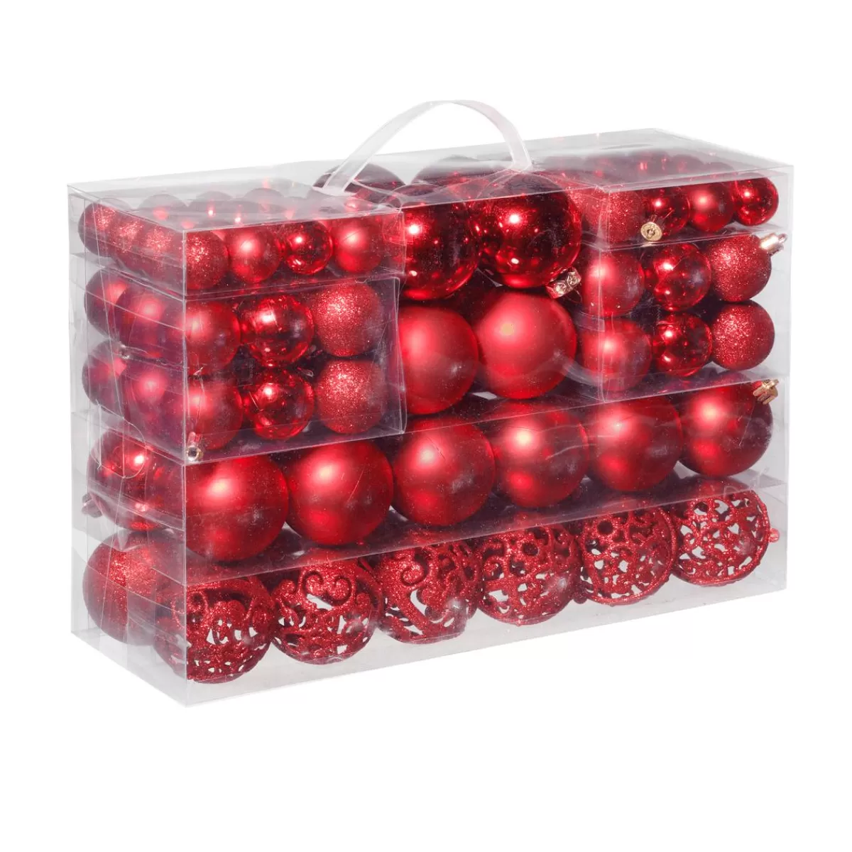 DecoWoerner XXL Plastic Christmas Ball Set 100pcs. 3 - 6 Cm Ø