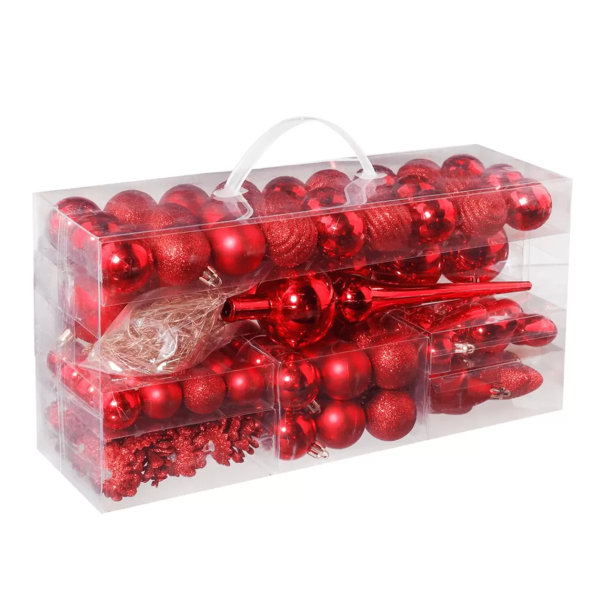 DecoWoerner XXL Plastic Christmas Ball Set 100pcs 3 - 7,5 Cm Ø