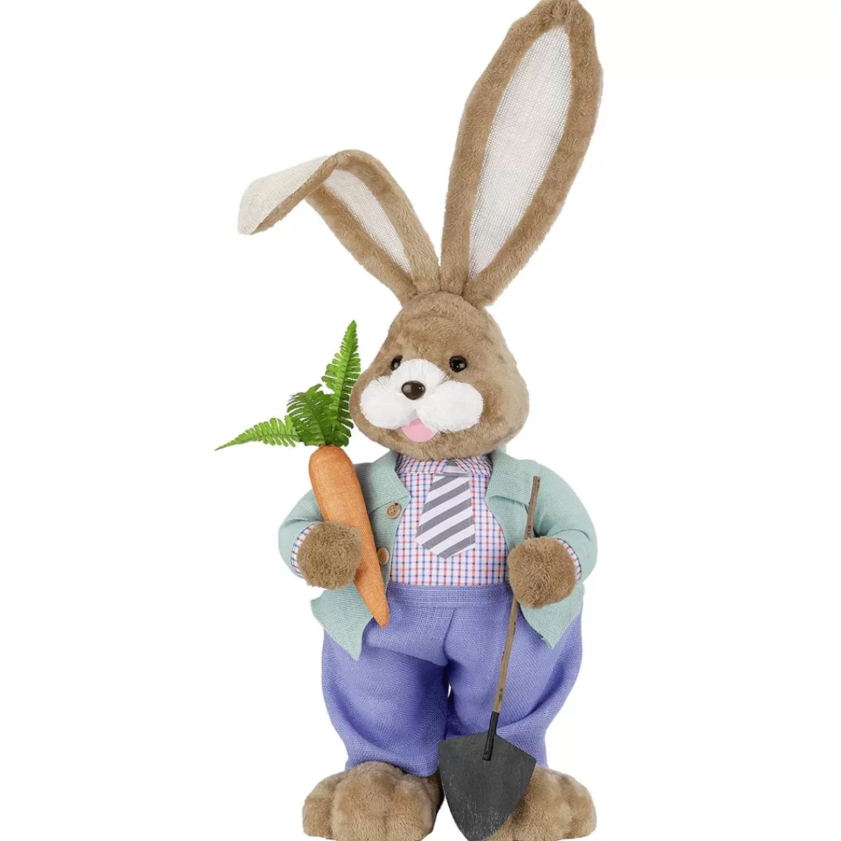 DecoWoerner XXL Plush Easter Bunny With Carrot And Shovel 36 X 23 X 92 Cm